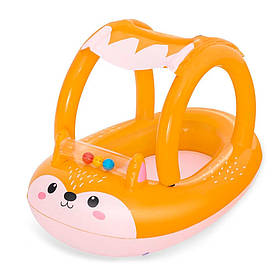 BW Плотик 34168 (8шт) надувний, лисеня, 94-66см, навіс, 3 м'ячики, від 3 років,