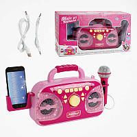 Караоке 5021 (12/2) підсвічування, мікрофон, Bluetooth, MP3-кабель, USB-кабель, працює від мережі, в коробці
