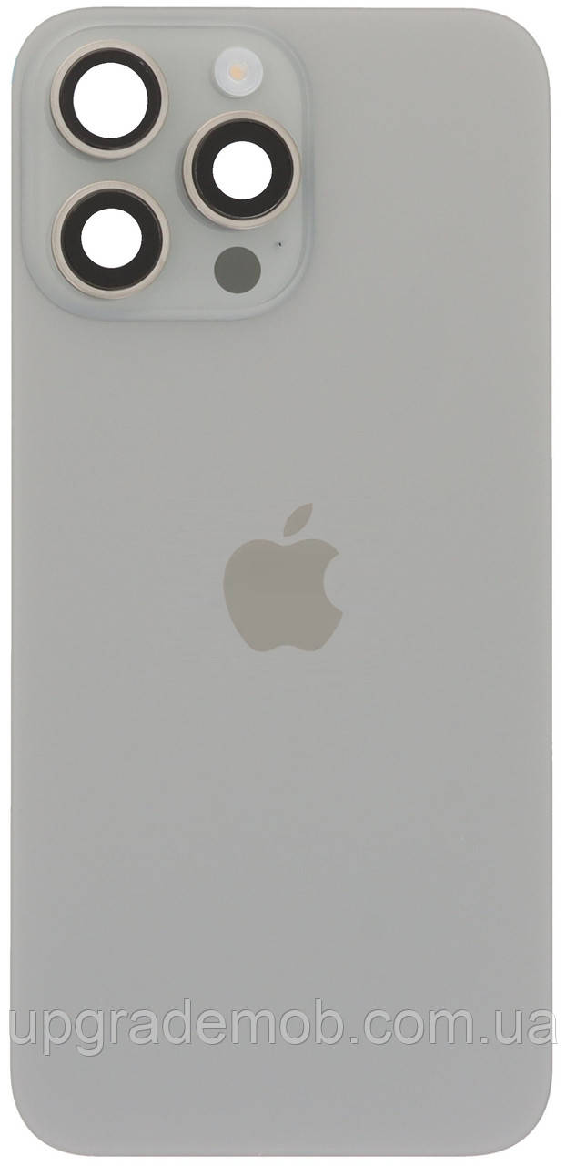 Задня кришка iPhone 15 Pro Max Natural Titanium з рамкою в комплекті скло камери магнітне кільце оригінал, фото 1