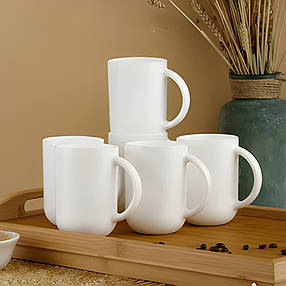 Набір конусних білих кухлів 310 мл 6 шт Luminarc TROQUE, фото 2