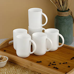 Набір конусних білих кухлів 310 мл 6 шт Luminarc TROQUE, фото 3