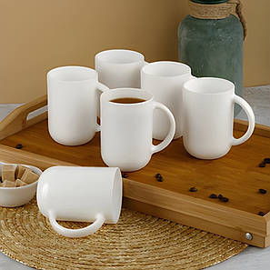 Набір конусних білих кухлів 310 мл 6 шт Luminarc TROQUE, фото 1