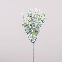 Декоративна штучна гілочка 23 см Евкаліпт зелений з білим, 1694