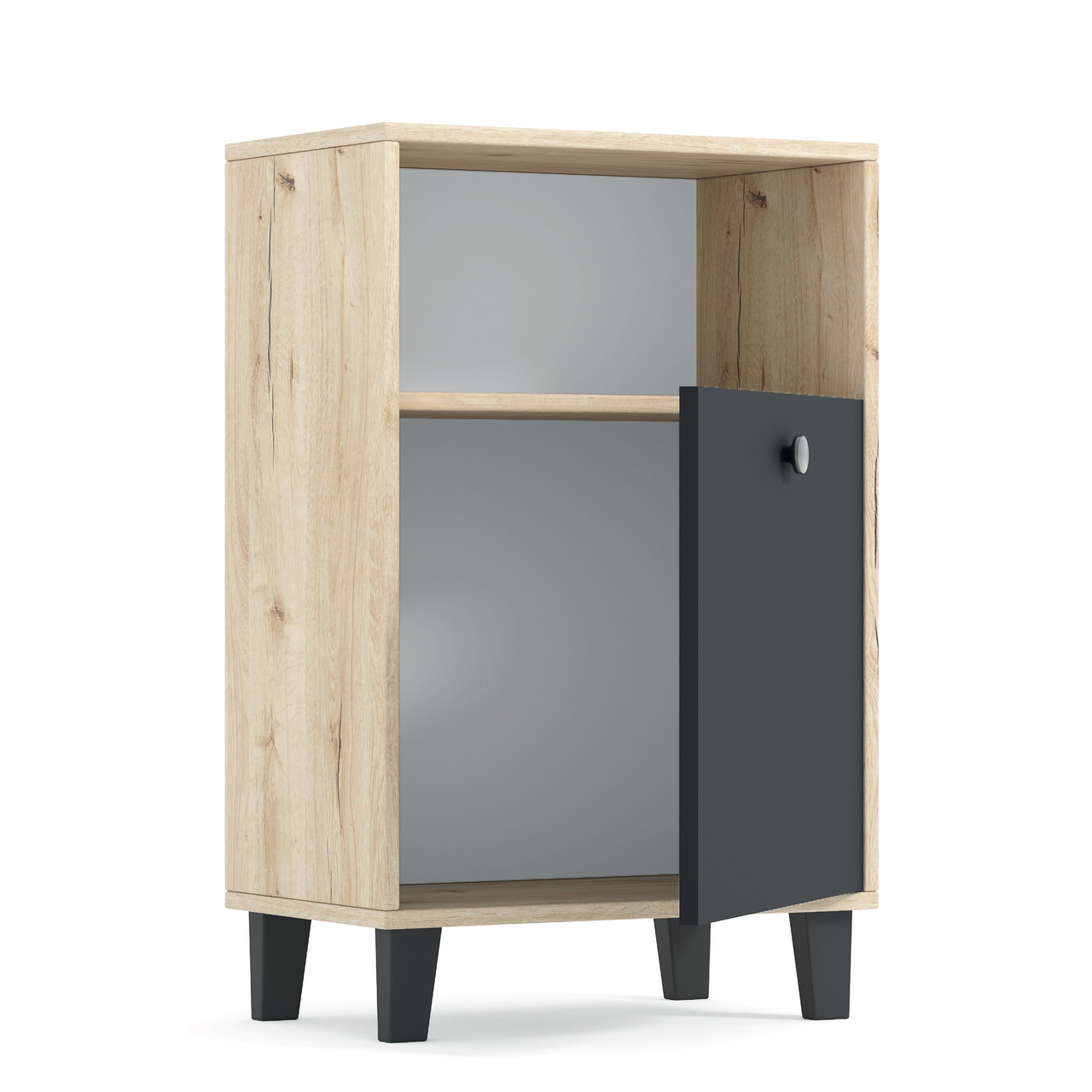 Сучасна вузька тумба на ніжках 50 см модерн у вітальню зал ЛДСП Тоня Київський Стандарт дуб рая/антрацит