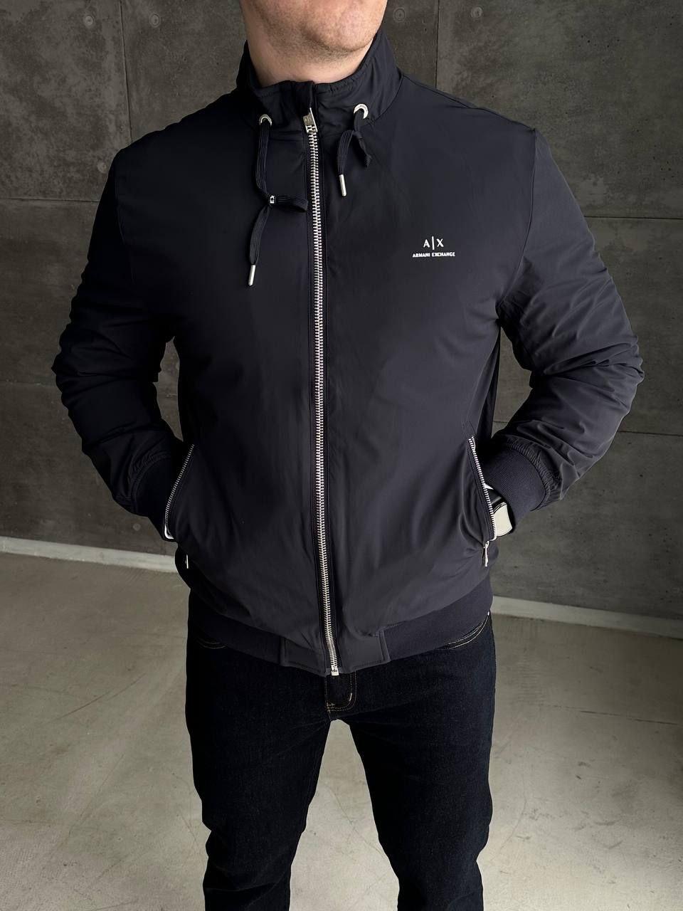 Чоловіча куртка демісезонна Armani H5016 синя L, XXL