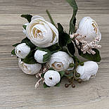 Витончені квіти Букет композиції ранзинкулюсів.лютик. півонія 30 см білий, фото 2