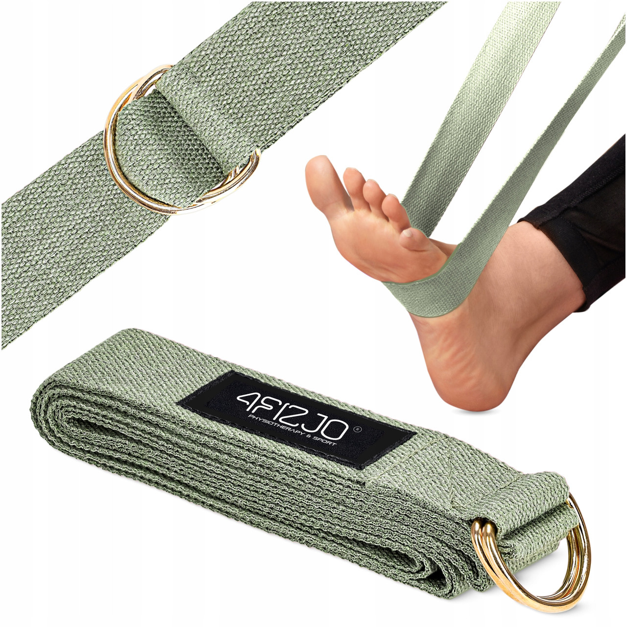 Ремінь для йоги 4FIZJO 300 см Olive (P-5907739318442)