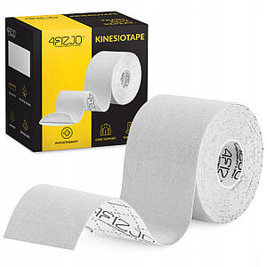 Стрічка кінезіологічна (кинезіотейп) 4FIZJO 5 см x 5 м 4FJ0544 White Poland