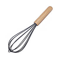 Кондитерський вінчик силіконовий 23 см (з дерев'яною ручкою)