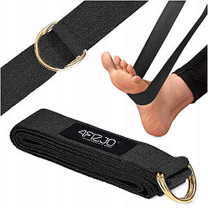 Ремінь для йоги 4FIZJO 300 см 4FJ0524 Black Poland