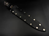 Ексклюзивний ніж ручної роботи «Привид війни #1» з піхвами зі шкіри 110Х18/60 HRC., фото 7