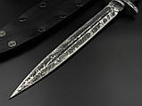 Ексклюзивний ніж ручної роботи «Привид війни #1» з піхвами зі шкіри 110Х18/60 HRC., фото 2