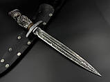 Ексклюзивний ніж ручної роботи «Привид війни #1» з піхвами зі шкіри 110Х18/60 HRC., фото 5