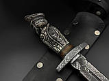 Ексклюзивний ніж ручної роботи «Привид війни #1» з піхвами зі шкіри 110Х18/60 HRC., фото 6