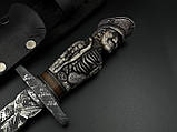 Ексклюзивний ніж ручної роботи «Привид війни #1» з піхвами зі шкіри 110Х18/60 HRC., фото 3