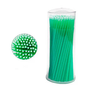 Мікробраші для брів і вій у тубусі Зелені, розмір М, 100 шт