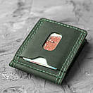 Чоловічий шкіряний затискач для грошей і карток Grand Green з натуральної шкіри Crazy Horse, фото 2