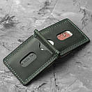 Чоловічий шкіряний затискач для грошей і карток Grand Green з натуральної шкіри Crazy Horse, фото 5