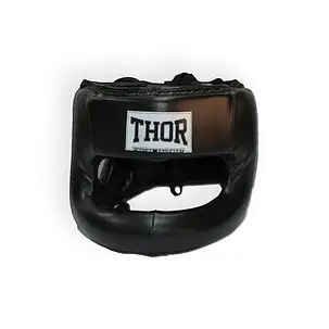 Шлем для боксу THOR NOSE PROTECTION 707 XL / Кожа / чорний, фото 1