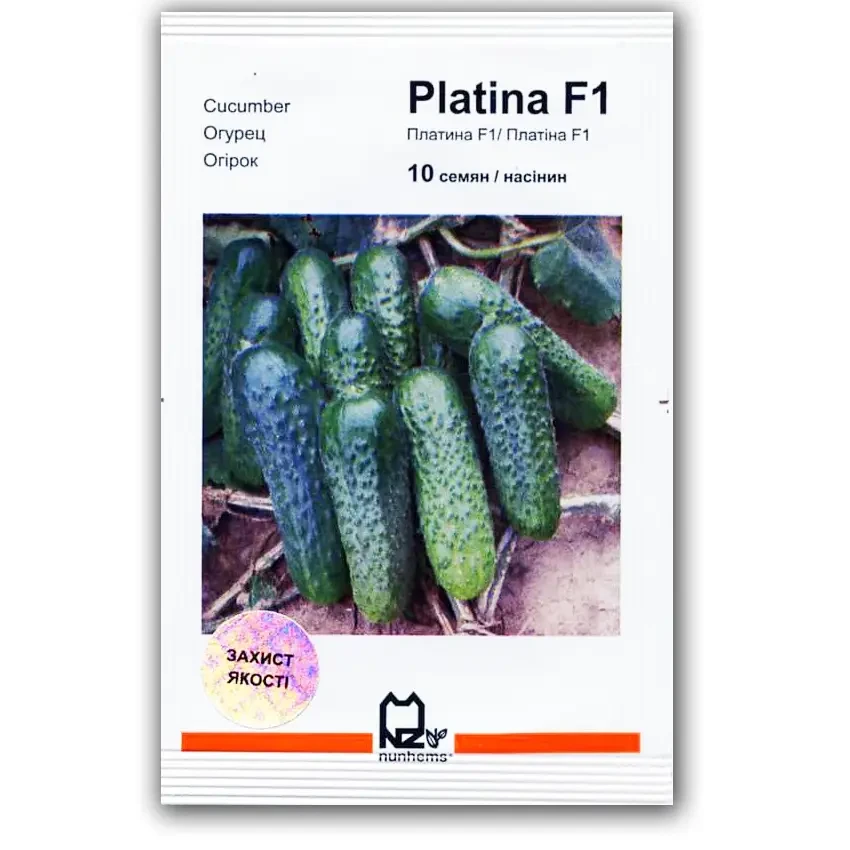 Платіна F1 насіння огірка, 10 насіння — партенокарпічний огірок, ранній АгроПак