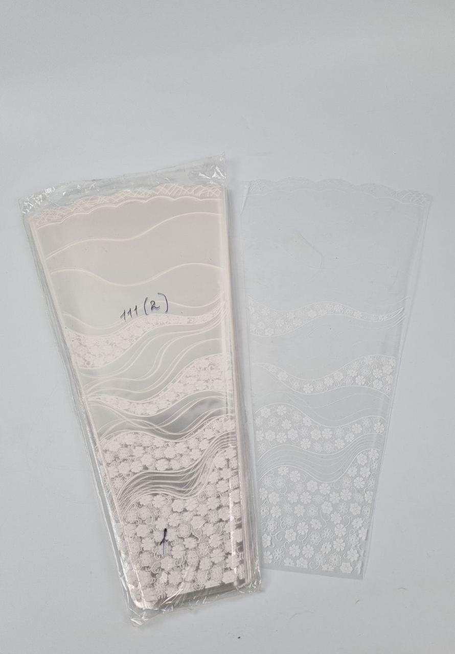 Конусні пакети для квітів з візерунком h60/10низ/30верх БВ(100 шт) візерунок 111 (2) (100 шт), фото 1