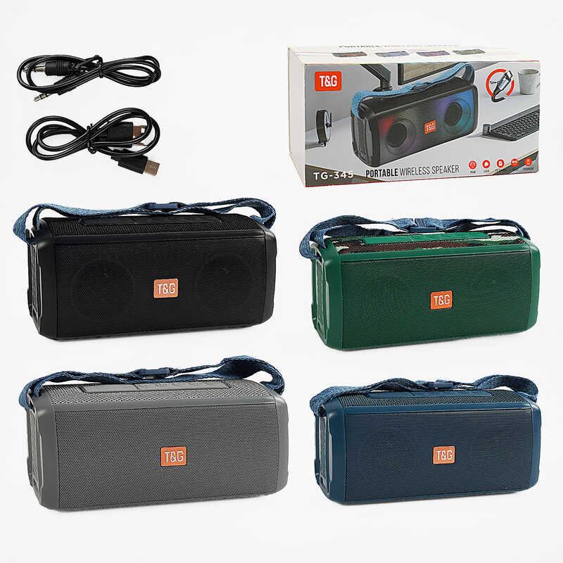 Колонка C 67909 / TG 345 (24) bluetooth, від акумулятора, підсвічування, type-C, TF-картка, usb-слот, AUX-роз’єм, в коробці,