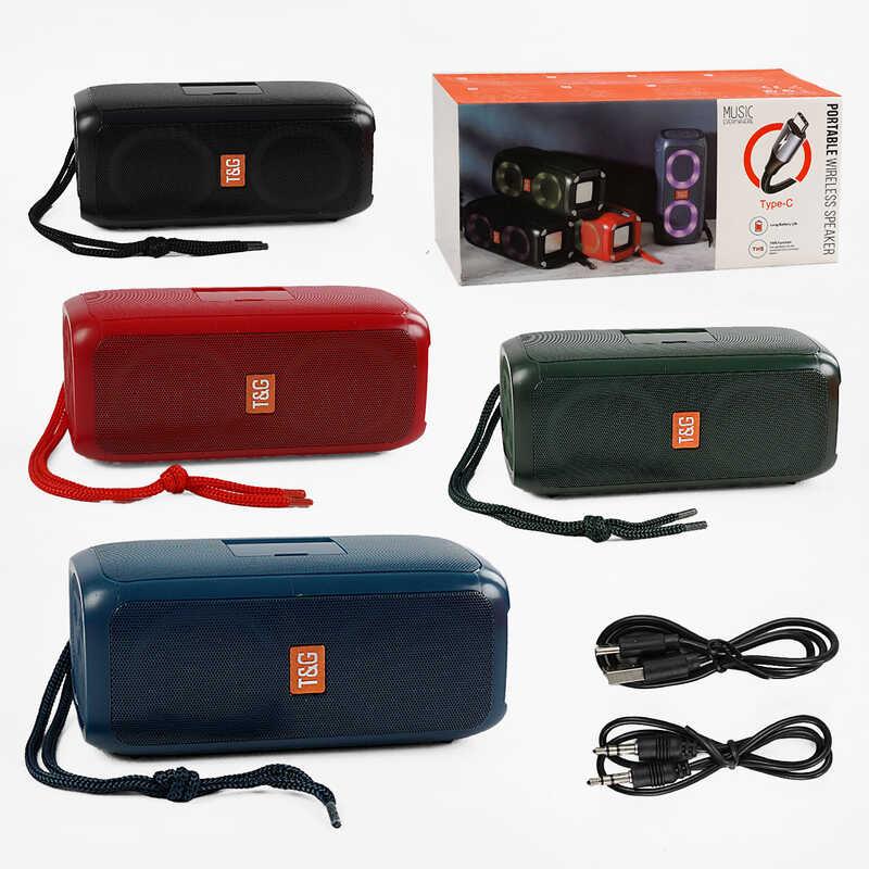 Колонка C 67911 / TG 333 (30) bluetooth, підсвічування, від акумулятора, type-C, TF-картка, usb-слот, AUX-дріт, в коробці,