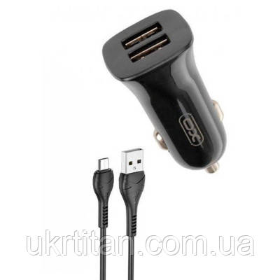 Оригінал! Зарядний пристрій XO TZ10 2.4A/2 USB + Micro USB Black (XO-TZ10-MC-BK) - Вища Якість!, фото 1