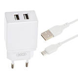 Оригінал! Зарядний пристрій XO L75 2USB/2.4A + MicroUSB White (XO-L75-M) - Вища Якість!, фото 4