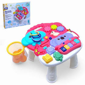 Столик розвиваючий "Сонячний зайчик" ,багатофунк.,звуки ,виймається маленький органчик ,р-р38*32,5*22,5  короб