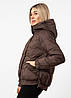 Куртка жіноча шоколадного кольору з капюшоном Vivilona, фото 2