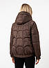 Куртка жіноча шоколадного кольору з капюшоном Vivilona, фото 3