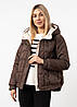 Куртка жіноча шоколадного кольору з капюшоном Vivilona, фото 7
