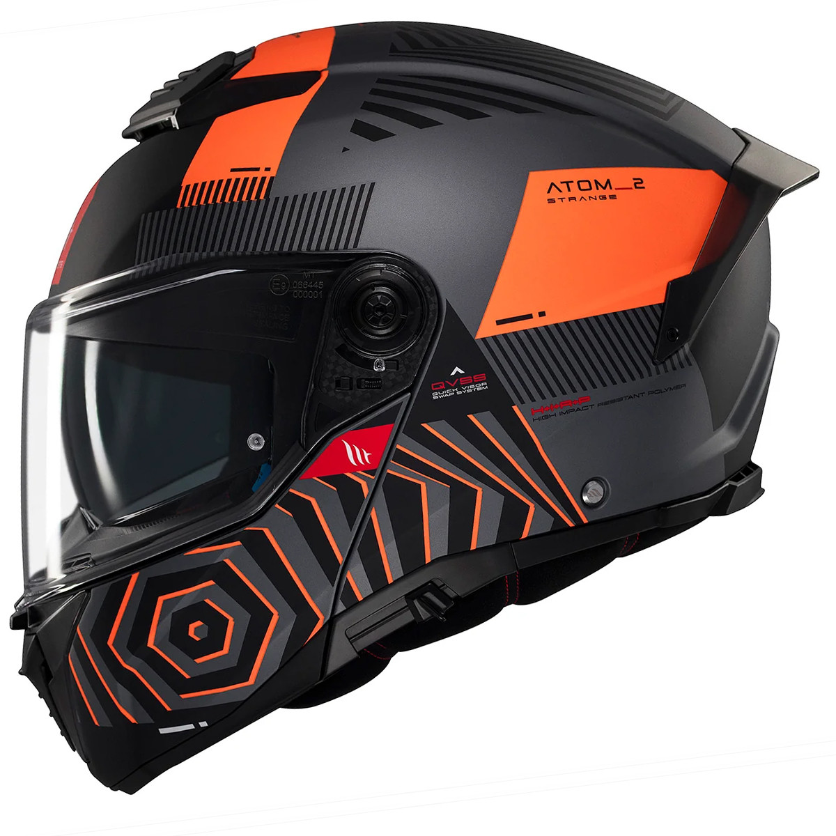 Мотошолом MT ATOM 2 SV STRANGE C4 Matt Orange L