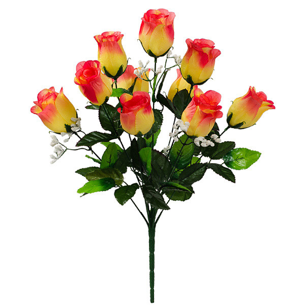 Штучні квіти букет бутони троянд із кашкою, 52см, фото 1