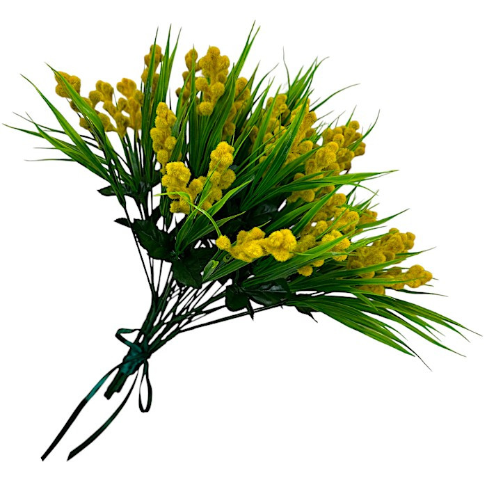 Штучні квіти букет мімоза пухнаста 7 гілок, 40см, фото 1
