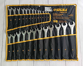 Ключі ріжково-накидні 25шт 6-32мм CrV satine (тк чохол) SIGMA (6010141) Luxprice