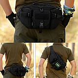 Якісна тактична сумка через плече, поясна дорожня міська чоловіча бананка – барсетка, фото 9