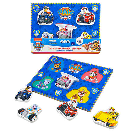 KMKH20/059 Дерев'яна іграшка KidsHits Paw Patrol пазли-вкладки 30 * 22 * 1,5 см, фото 1