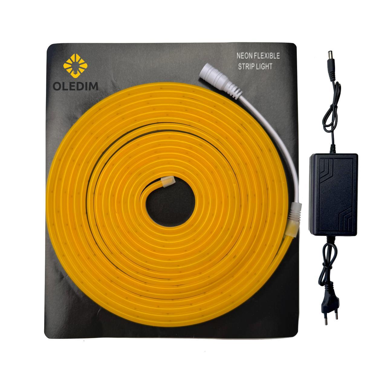 Готовий набір неонової стрічки 12V 6x12 5M Yellow (Жовтий), фото 1