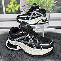 Кросівки жіночі Lady Lily чорні еко-шкіра з сіткою 4772, фото 3