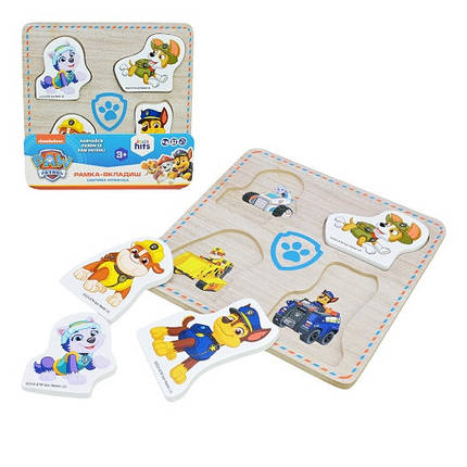 KMKH20/051 Дерев'яна іграшка KidsHits Paw Patrol вкладки в плівці 14,8*14,8*0,6 см, фото 1