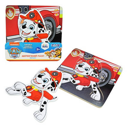KMKH20/054 Дерев'яна іграшка KidsHits Paw Patrol пазли-вкладки в плівці 14,8*14,8*0,6 см, фото 1