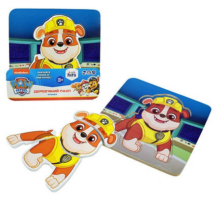 KMKH20/055 Дерев'яна іграшка KidsHits Paw Patrol пазли-вкладки в плівці 14,8*14,8*0,6 см, фото 1