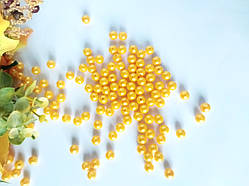 Намистини перлини 8 мм, 10 шт,  жовтий №16