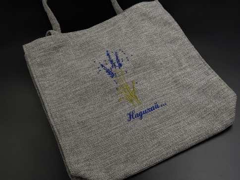 Еко сумка 36х33х6см. Эксумка из мешковины светло-серого цвета + вышивка. / Еко сумка 36х33х6см. Эксумка из мешковины светло-серого, фото 1