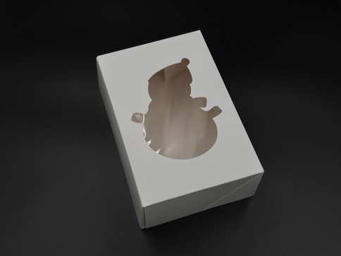 Збірні картонні коробки для подарунків. Сніговик. Колір білий. 22.5х14.5х7см / Збірні картонні коробки для подарунків. Сніговик., фото 1