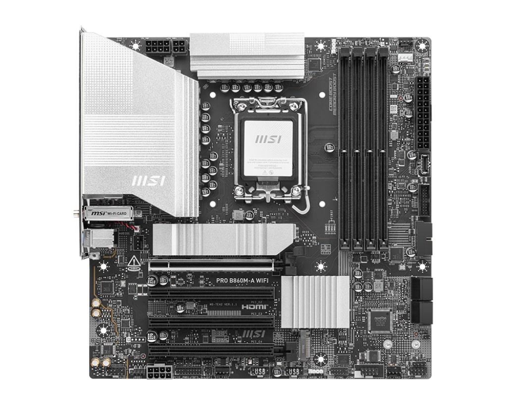 MSI Материнcька плата PRO B860M-A WIFI s1851 B860 4xDDR5 M.2 HDMI DP WiFi BT mATX