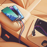 Оригінал! Зарядний пристрій XO CC55 QC3.0 18W (2USB/2.4A) + USB - Lightning + MicroUSB + Type-C Black (XO-CC55-BK) - Вища Якість!, фото 3