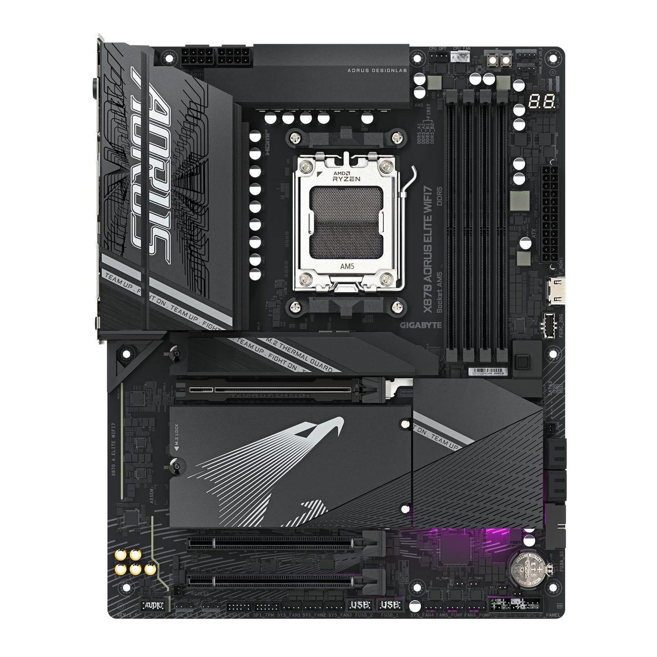 Gigabyte Материнська плата X870 A ELITE WIFI7 sAM5 X870 4xDDR5 M.2 HDMI ATX